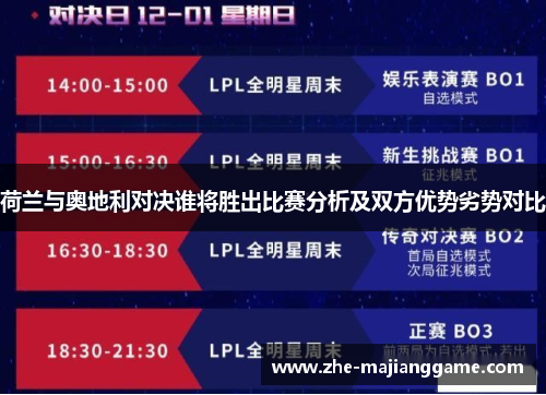 荷兰与奥地利对决谁将胜出比赛分析及双方优势劣势对比 荷兰与奥地利对决谁将胜出比赛分析及双方优势劣势对比